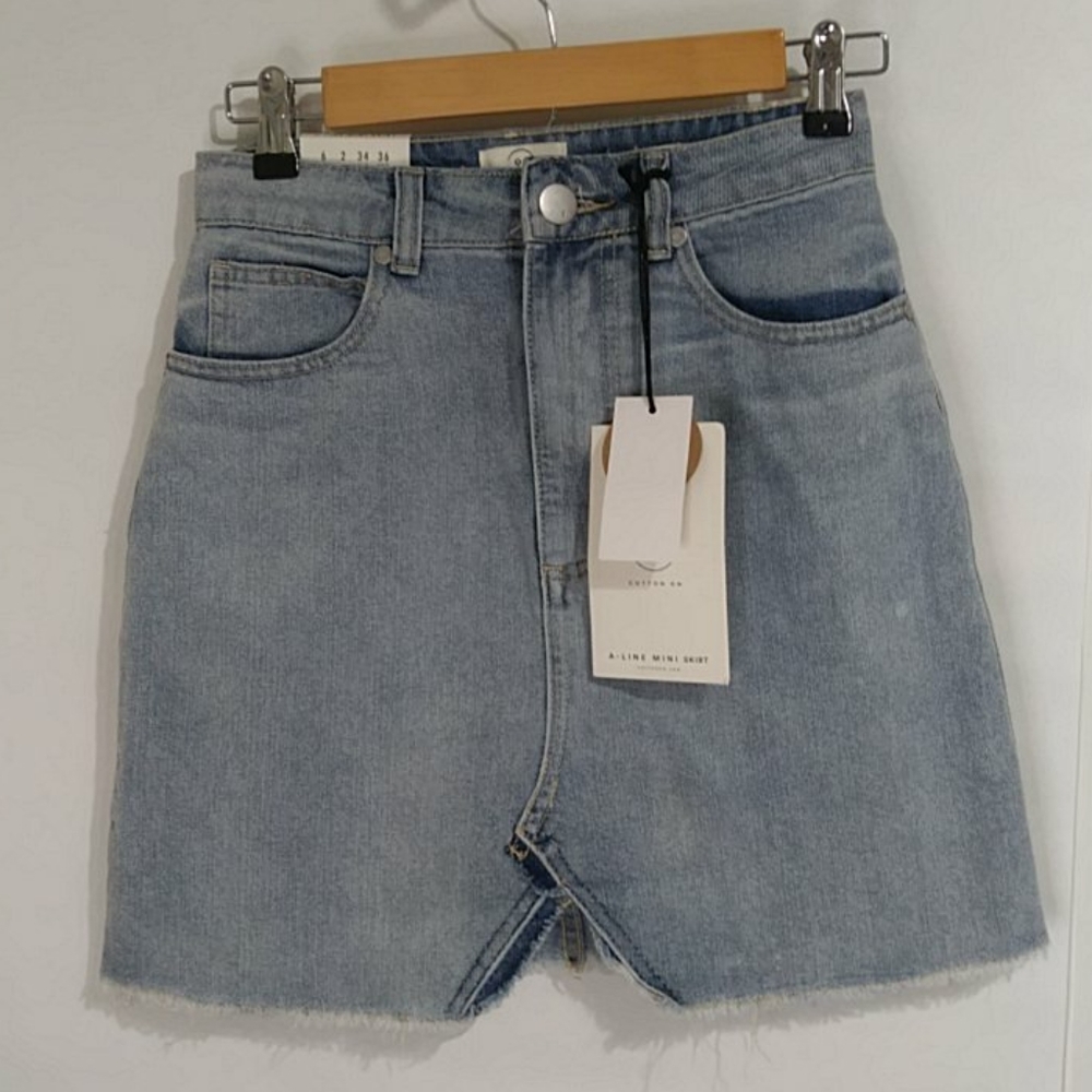 91 Cotton On A-Line Mini Denim Skirt